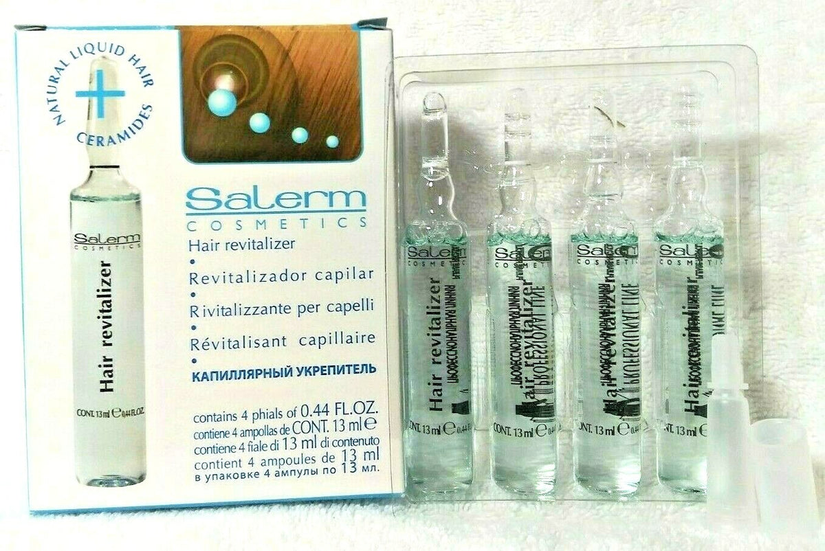Salerm Hair Revitalizer - 4 Vials of 0.44oz Hair Treatment for Scalp & Hair Health