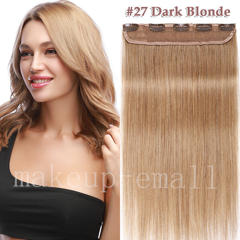 Natural Clip-In Hair Extensions with Balayage Color - Long & Thick One Piece