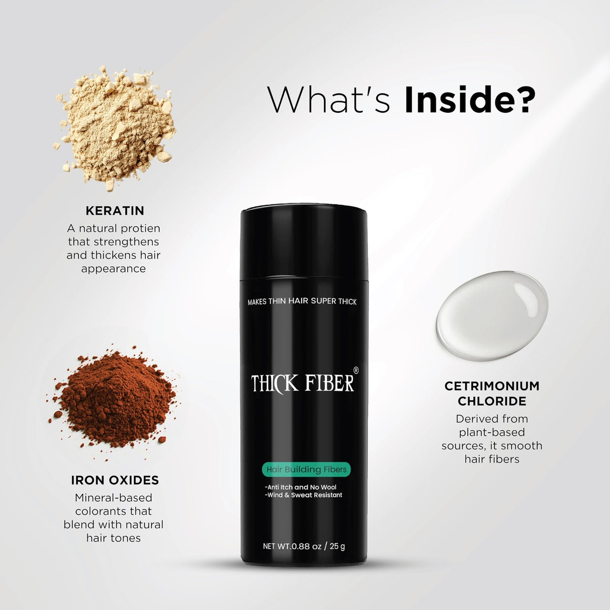 Hair Building Fibers for Thinning Hair - Dark Brown, 25g