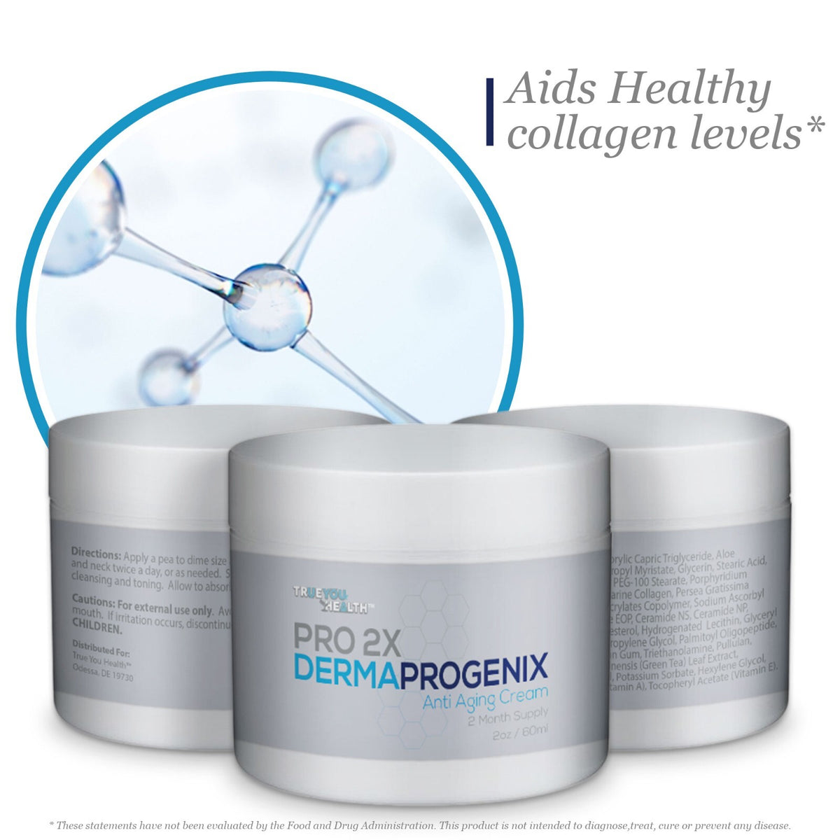 Anti-Aging Skin Care Cream with Collagen & Vitamin C - 2 Month Supply