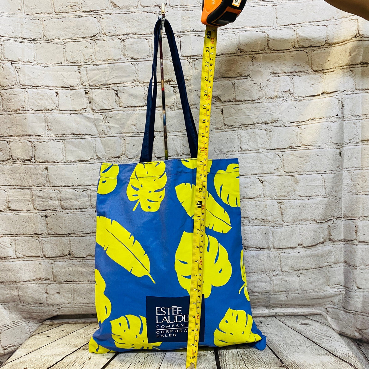 Estee Lauder Printed Tote Bag Yellow Blue New Authentic
