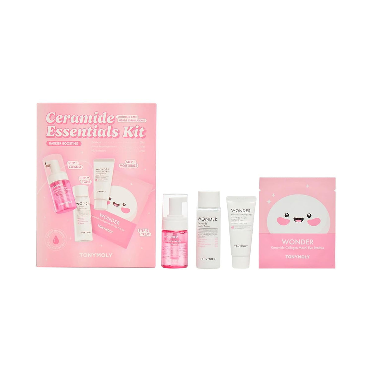Korean Ceramide Hydrating Skincare Set with Mochi for Dry & Sensitive Skin