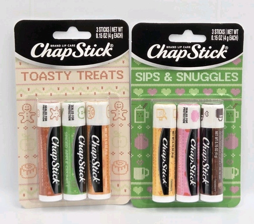 ChapStick Winter Lip Balm Set - 6 Flavors Holiday & Toasty Collection