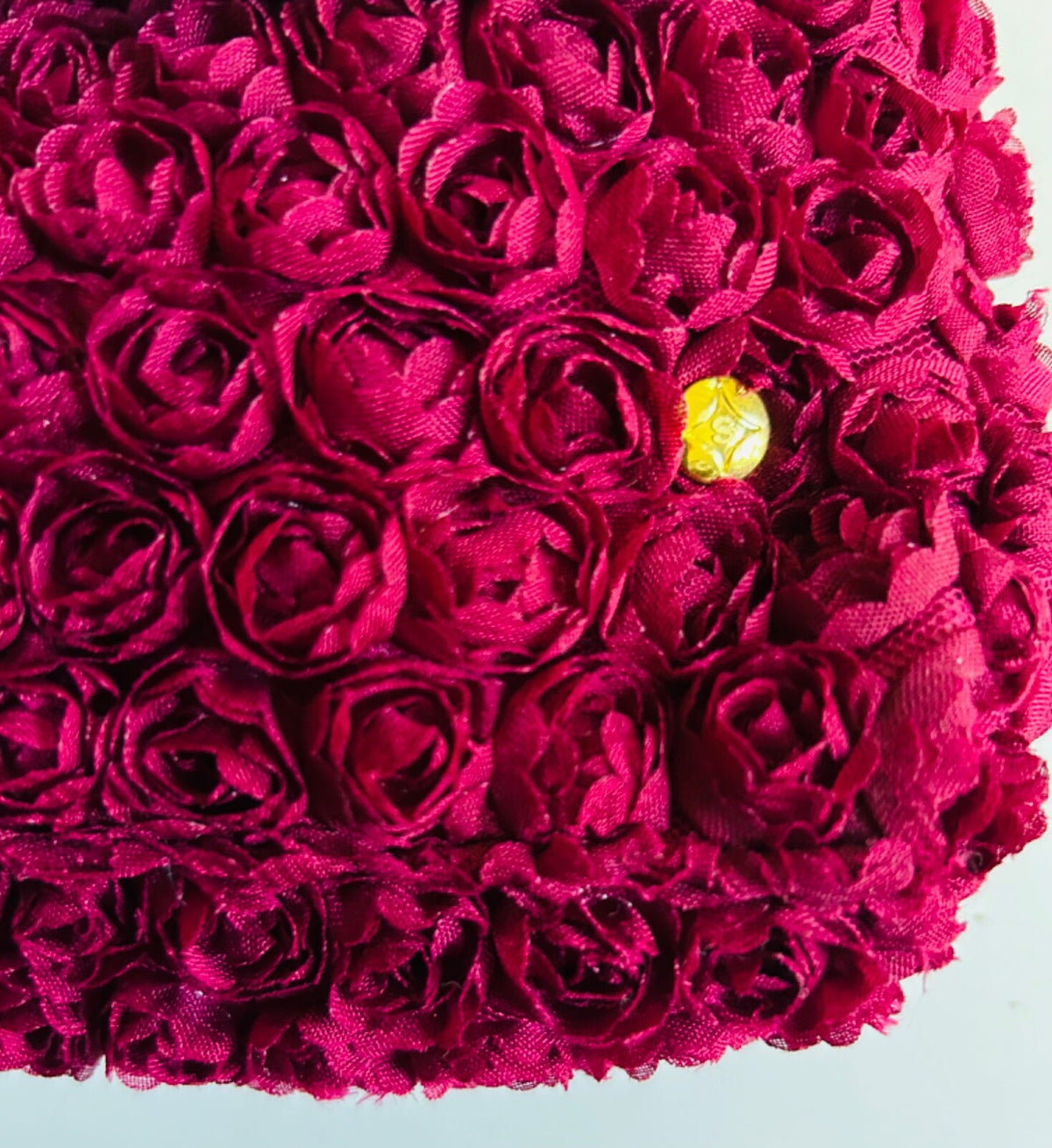 Cherry Red Makeup Bag with Gold Logo - Small Cosmetic & Toiletry Bag