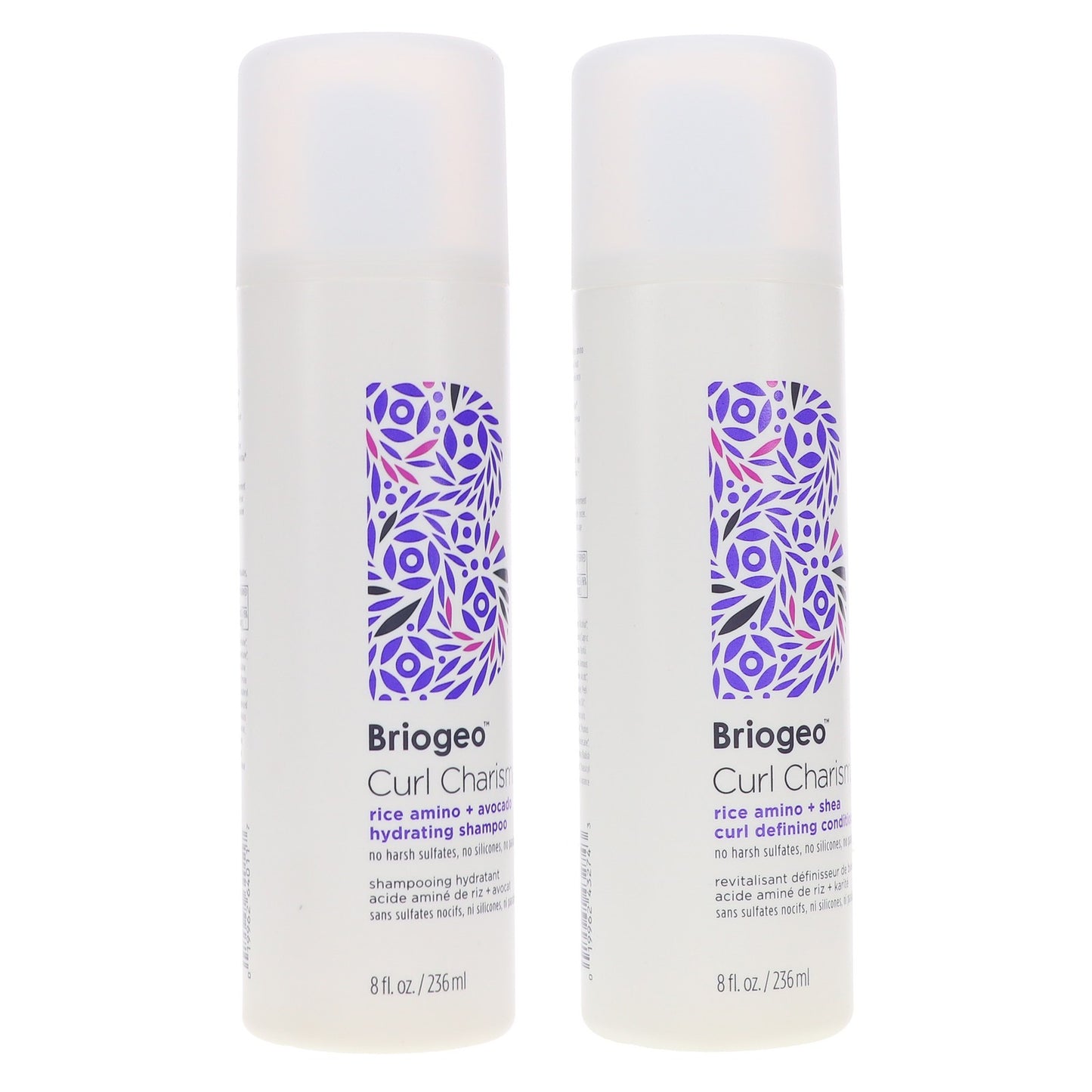Hydrating Shampoo & Conditioner Set for Curly Hair - Rice Amino & Avocado 8 oz