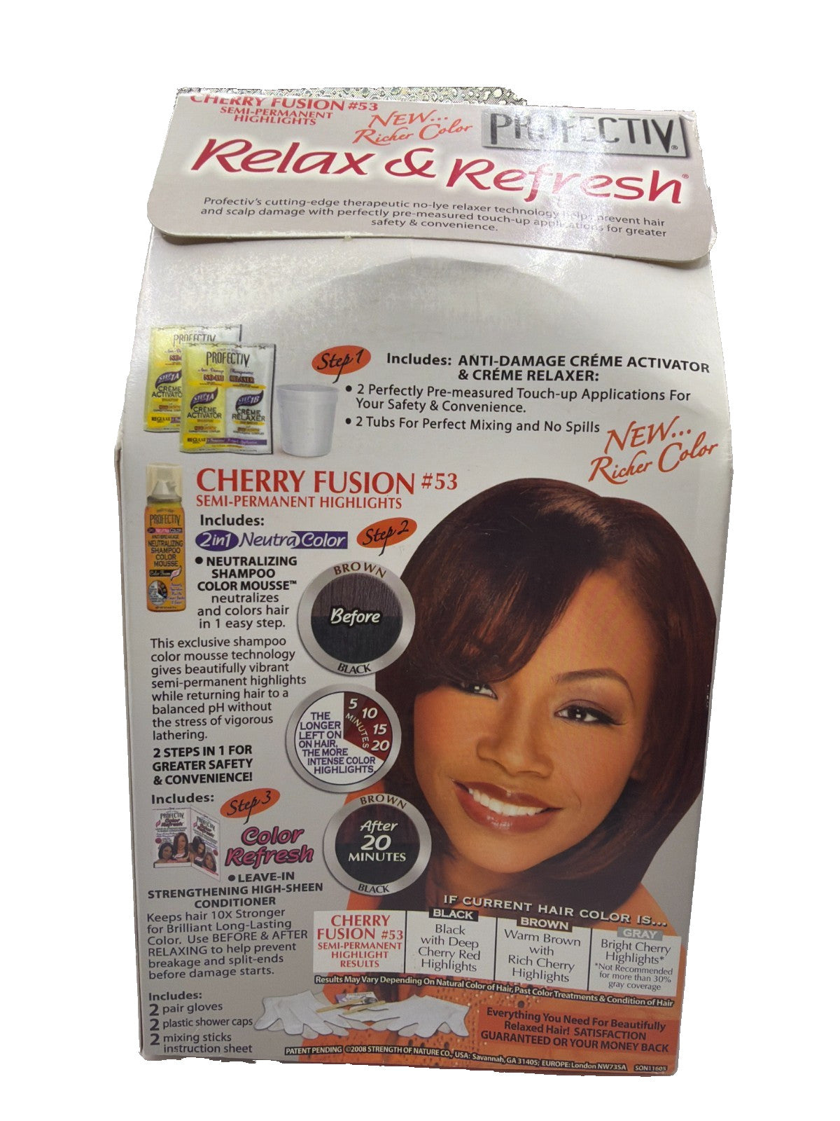 Hair Relaxer and Color Kit - No-Lye Relaxer with Cherry Fusion #53