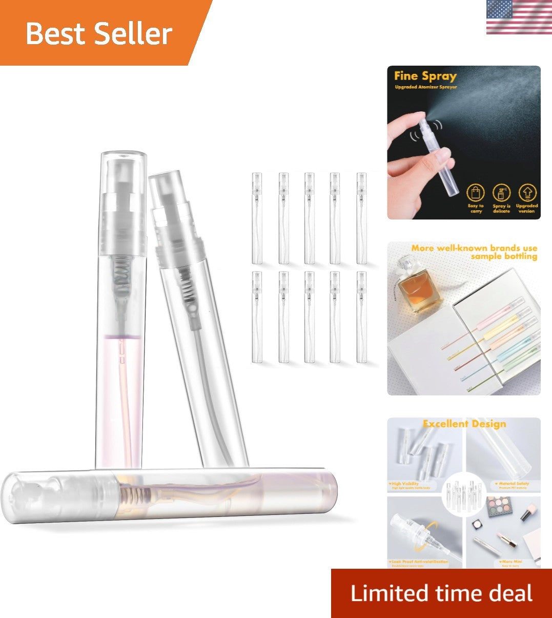 Mini Refillable Spray Bottles Set - 10 Pack, 5ml Fine Mist Travel Containers