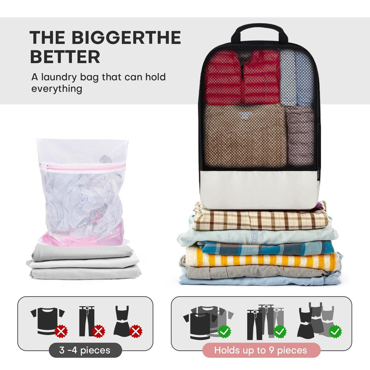 Travel Compression Packing Cubes Set - Lightweight Suitcase Organizers, Beige