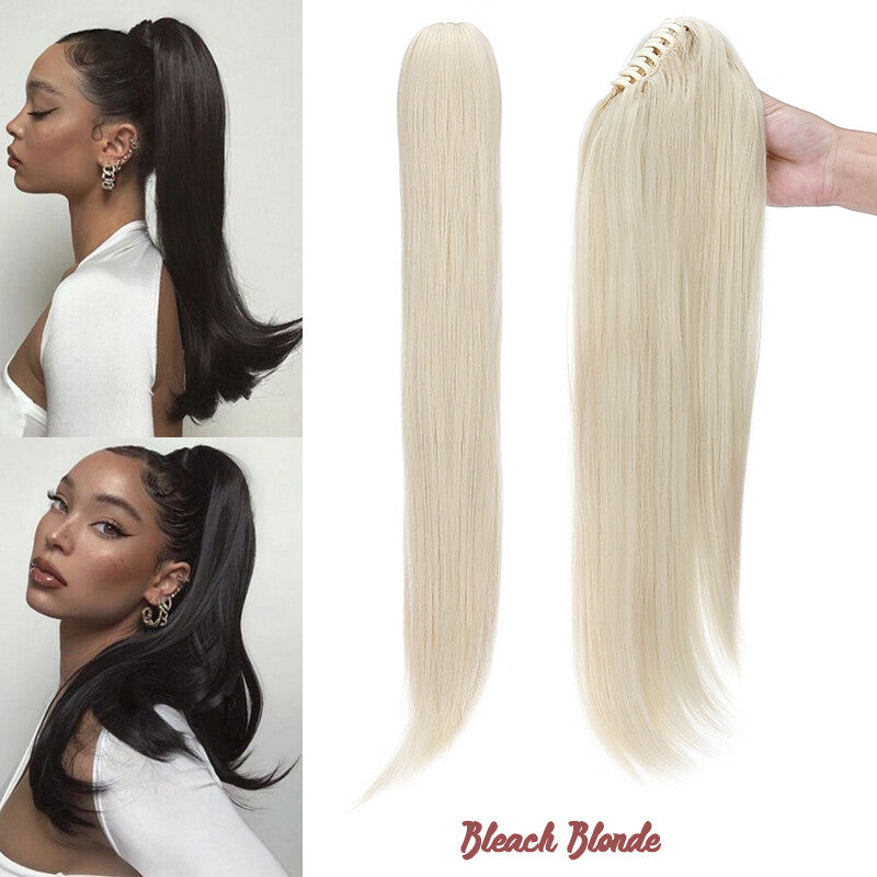 30-Inch Fluffy Ponytail Hair Extension with Claw Clip - Straight & Wave Styles