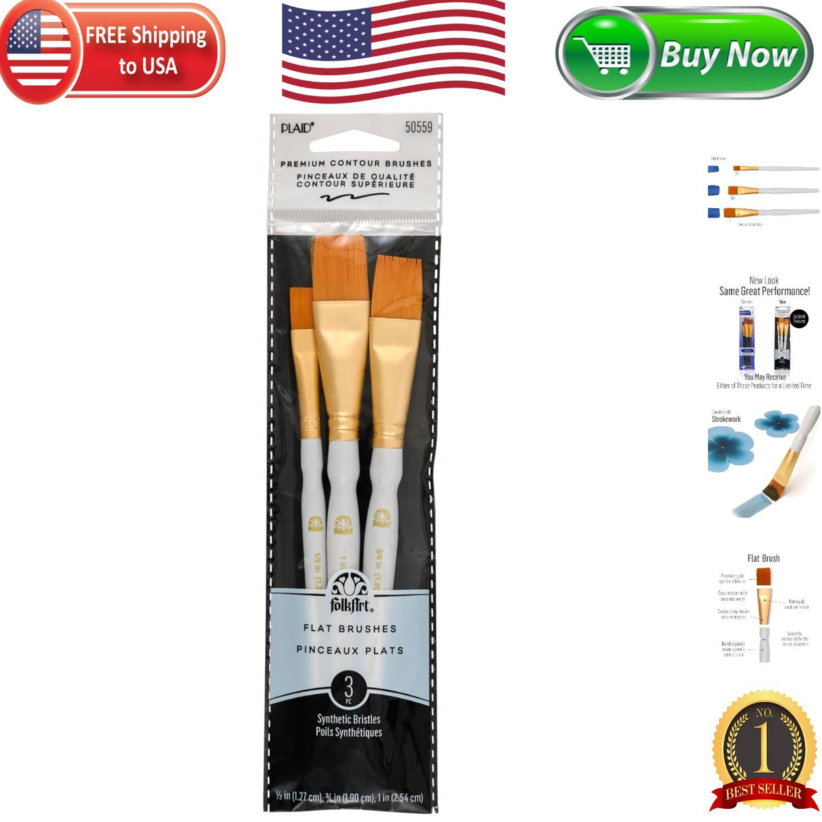 Artist-Quality Paint Brush Set with Flagged Bristles - Precision Art Tools