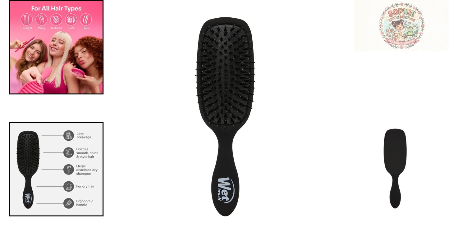 Detangling Hair Brush for All Hair Types - Smoother, Shinier Hair Black Frost