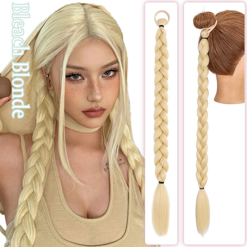 34-Inch Thick Braiding Hair Extensions for Ponytail Wraps - Multiple Colors
