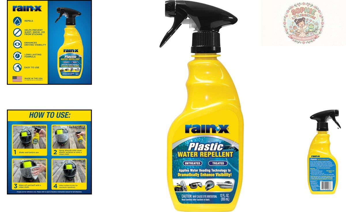 Water-Repellent Plastic Treatment for Motorcycle & Marine Windshields - 12 fl oz