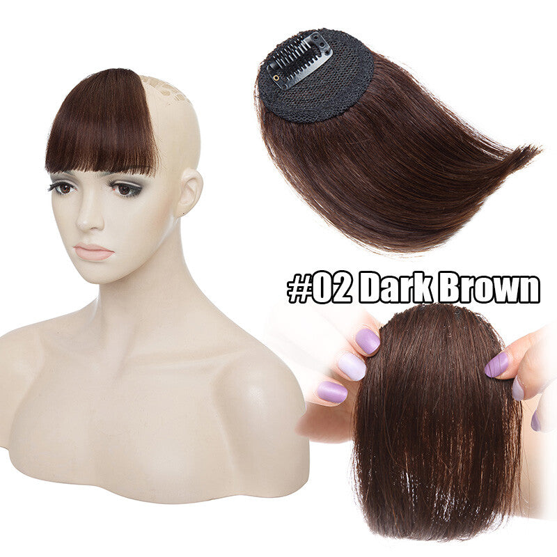 Women Remy Clip-In Hair Extensions Bangs Front Top Piece - Blonde & Dark Colors