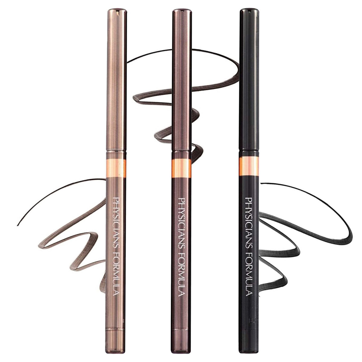 Physicians Formula Shimmer Eyeliner Pencil Set of 3 - Black, Dark Brown, Brown