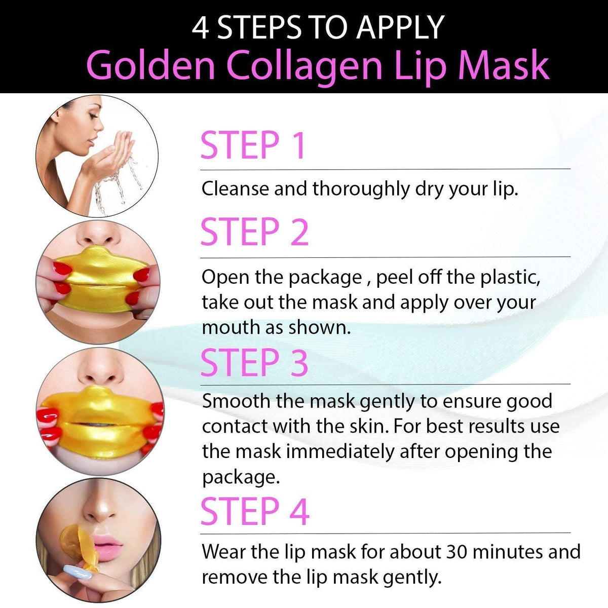 24K Gold Collagen Lip Mask - Hydrating & Anti-Wrinkle