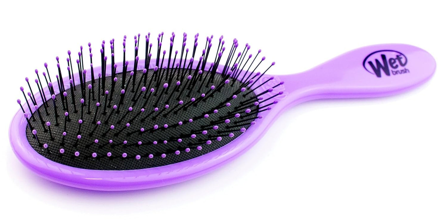 Detangler Hair Brush for Wet & Dry Hair - Gentle Flexible Bristles - Purple