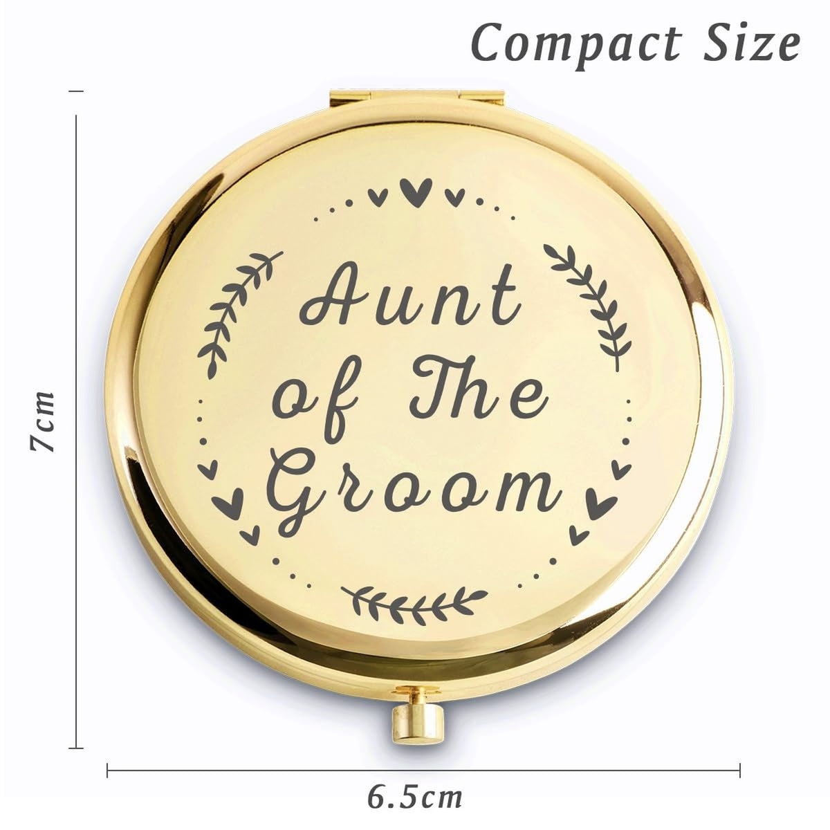 Personalized Aunt of The Groom Compact Mirror - Wedding Gift, Bridal Shower Accessory