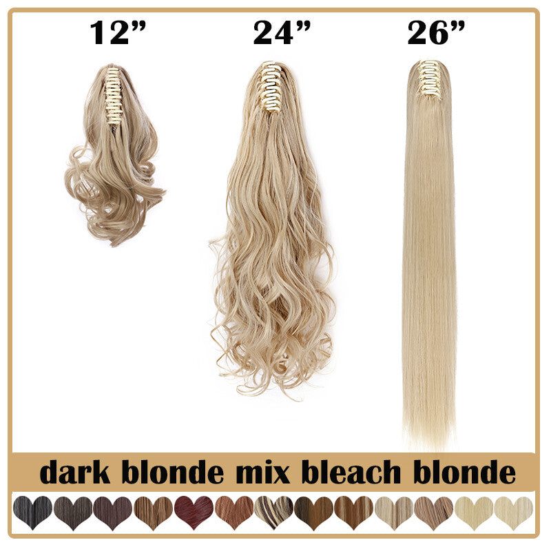 Extra Thick 12-Inch Clip-In Ponytail Hair Extension - Natural & Wavy