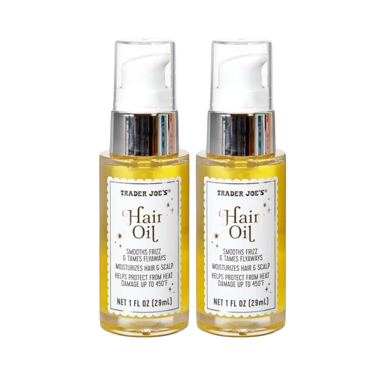 Hair Oil Set - Moisturizing Argan & Moringa Oils for Frizz Control, Shine & Heat Protection, 2 Pack 1 oz