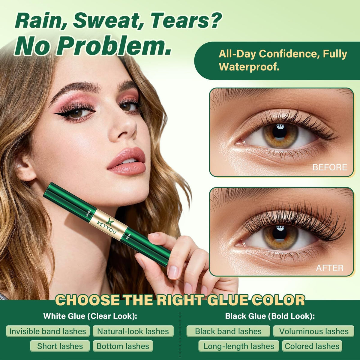 Waterproof Lash Cluster Glue - 72H Strong Hold for DIY Eyelash Extensions 10ml