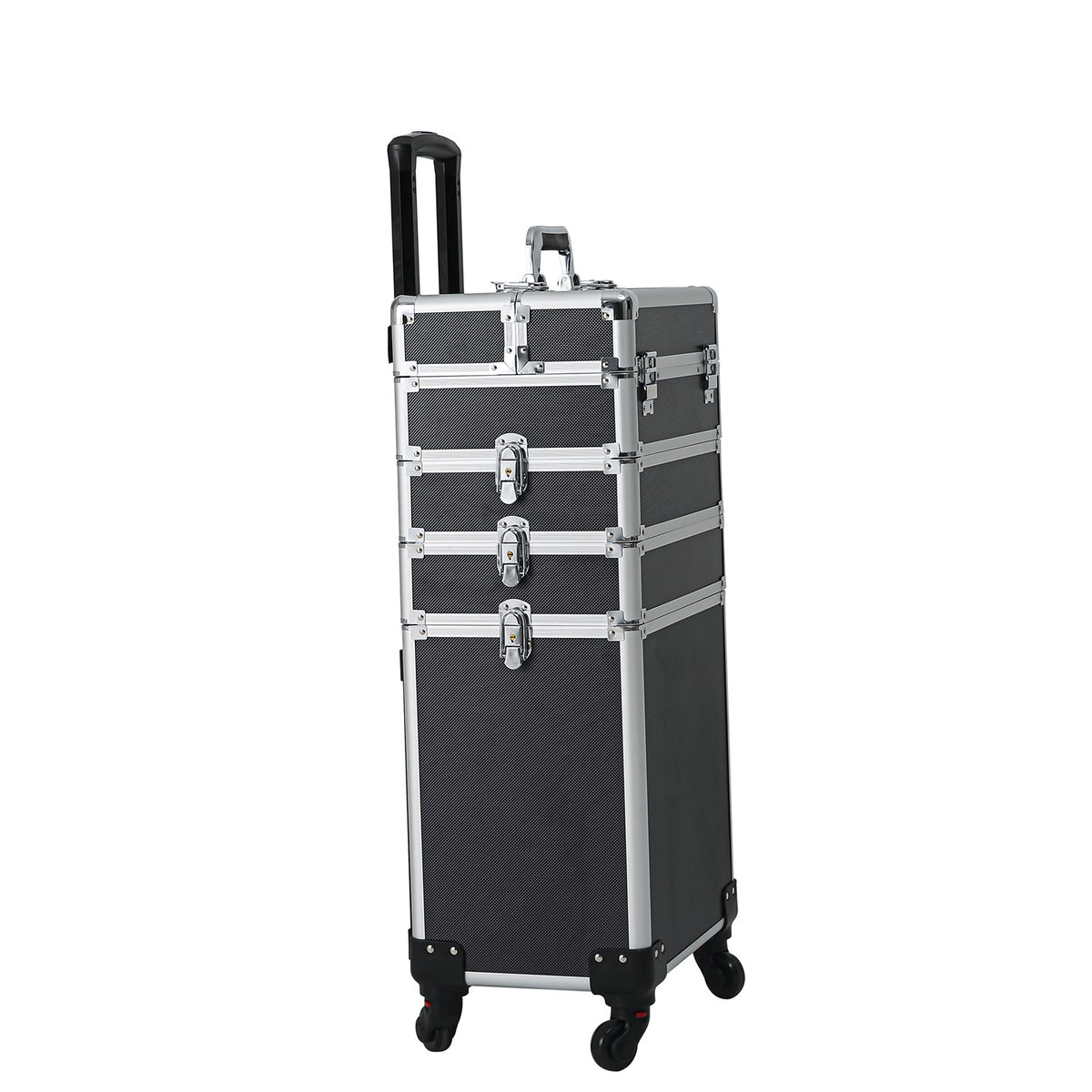 Interchangeable Professional Rolling Makeup Brush Case with Wheeled Design