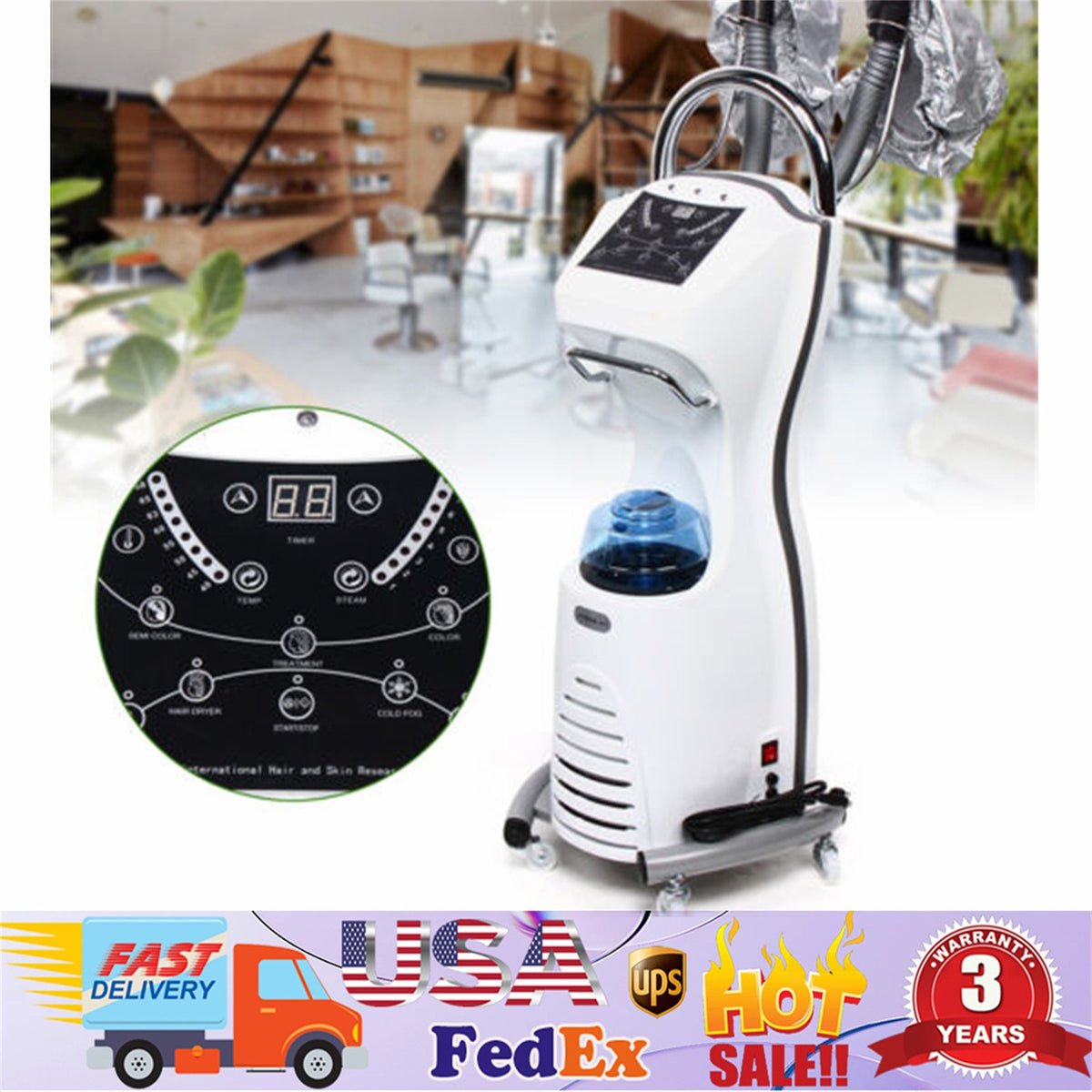 Professional Hair Steamer Nano Anion Oil Treatment Machine 700W for Hair Coloring & Care