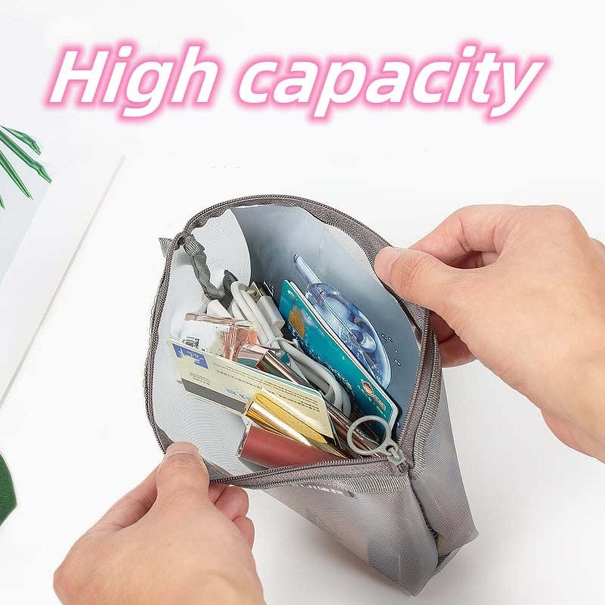 Mini Mesh Makeup Bags 2 Pack - Portable Cosmetic Organizer for Travel and Storage