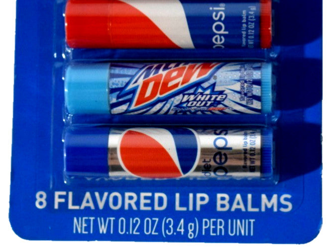 Lip Balm Set with Soda-Inspired Flavors - Hydrating & SPF 2, 8 Pack