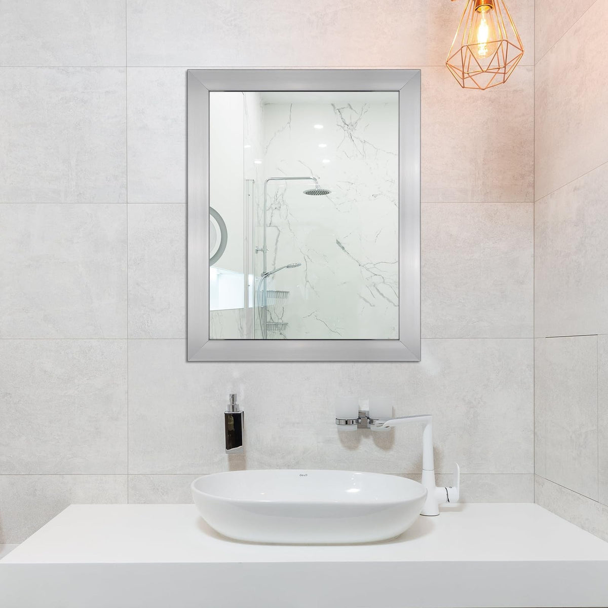 16x20 Inch Rectangular Wall Mirror for Bathroom Bedroom Entryway Modern Frame