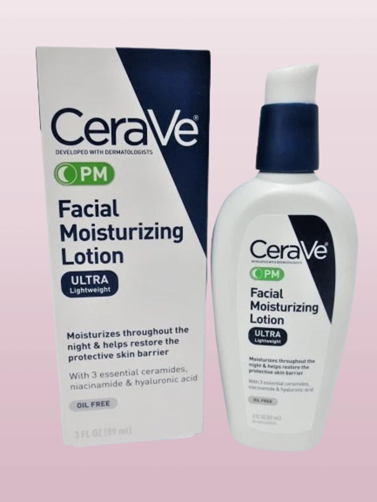 CERAVE PM FACIAL MOISTURIZING LOTION ULTRA LIGHWEIGHT 3 OZ BOXED 3PCS