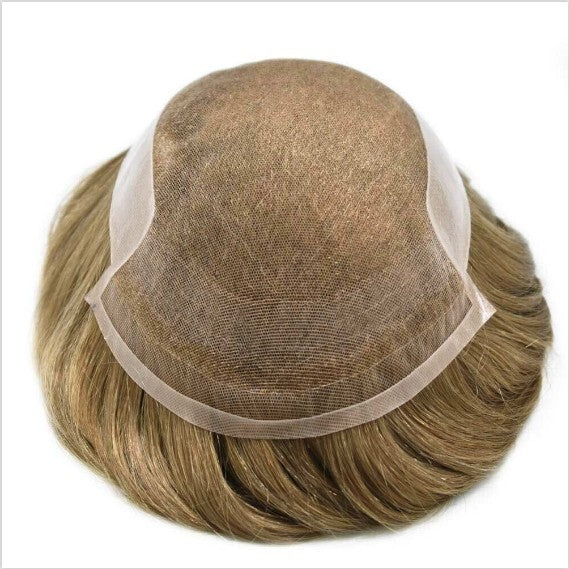 French Lace Front Mens Hair Replacement System Human Hair Toupee
