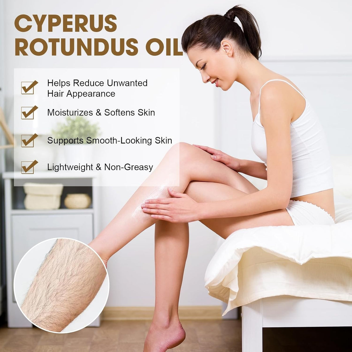 Natural Cyperus Rotundus Oil for Hair Removal & Skin Care - 2 Oz
