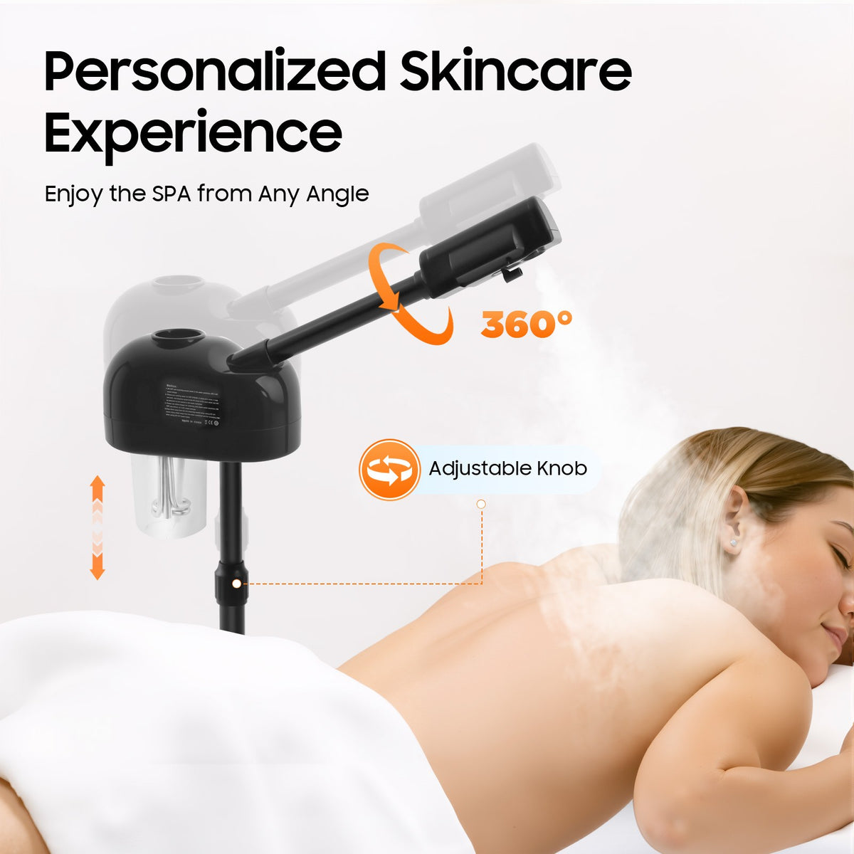Black Pro 2 in 1 Facial Steamer Ozone Beauty Salon Spa Equipment Skin