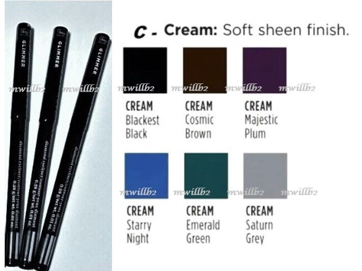 3 Avon Glimmersticks Retractable Cream Eye Liners - Starry Night Blu