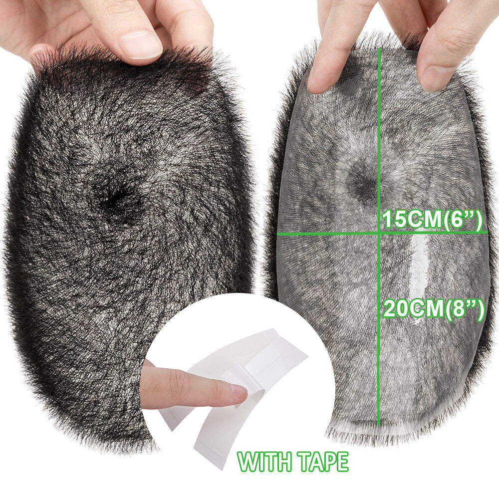 Men's Toupee Hairpiece Replacement System with Thin Skin PU Base, 13x18 cm / 15x20 cm