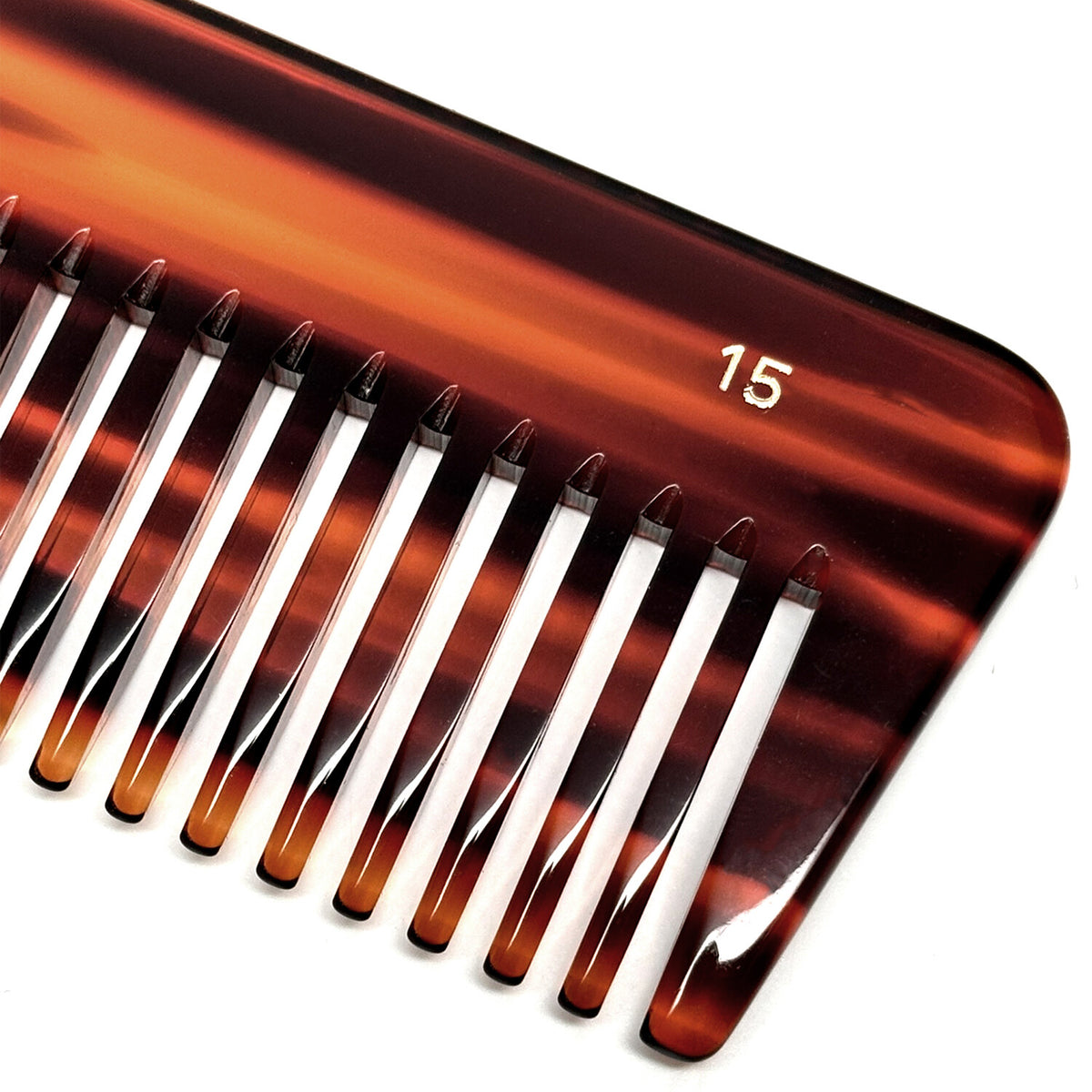 Handmade European Swiss Tortoise Comb - 7 3/8 x 1 9/16 Inch Havana Brown
