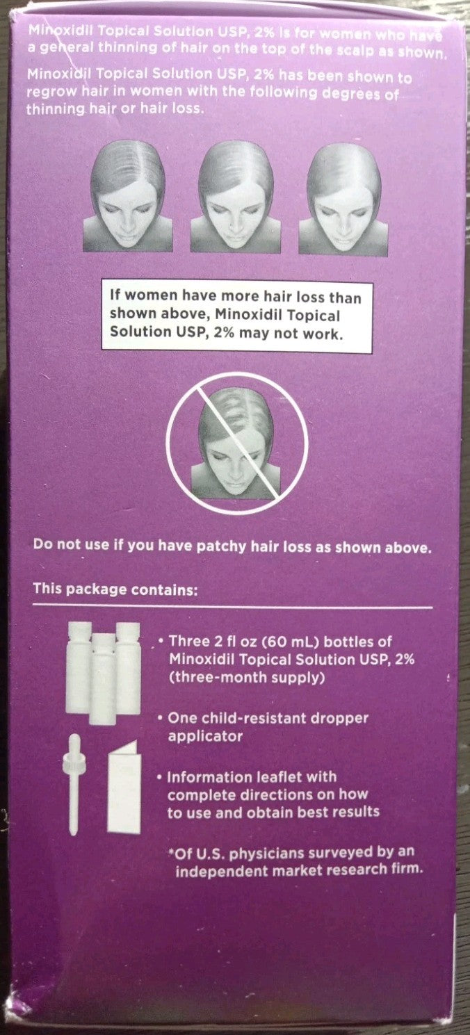 2 WALGREENS WOMEN'S ROGAINE 2% MINOXIDIL HAIR REGROWTH TREATMENT