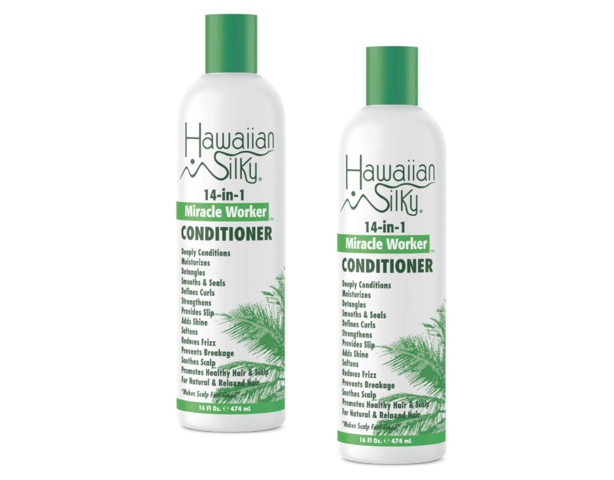 Hawaiian Silky 14-in-1 Miracle Worker Conditioner - Pack of 2, 16 Fl Oz