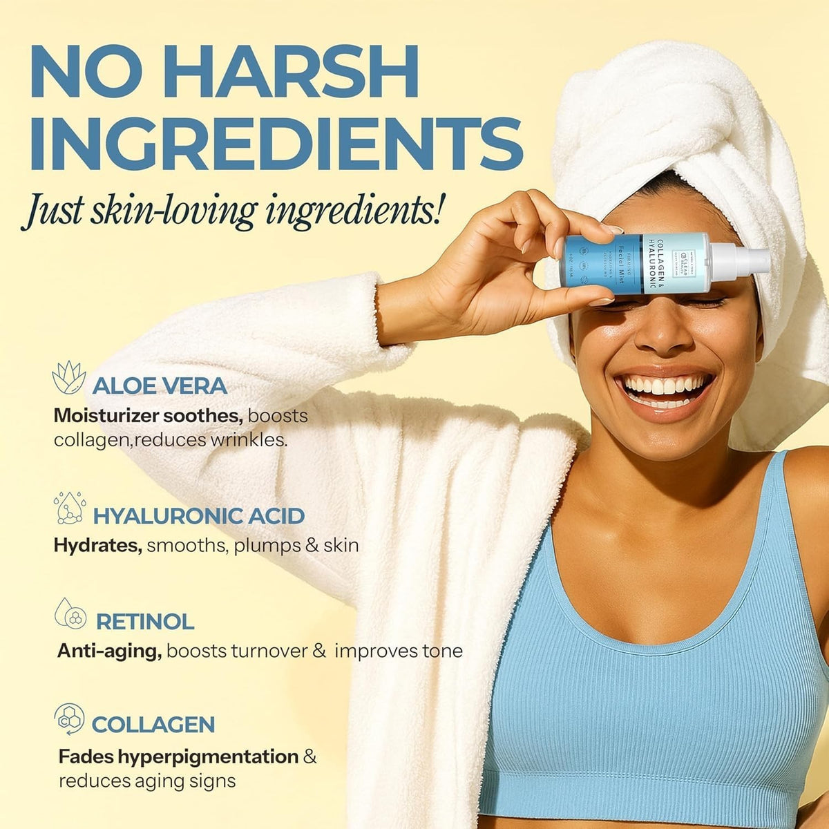 Hyaluronic Acid & Collagen Face Mist - 2 Pack, Hydrating & Anti-Aging Skin Spray