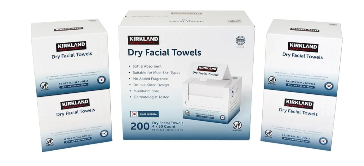 Disposable Facial Towels - Extra Soft, Lint-Free, 200-Count