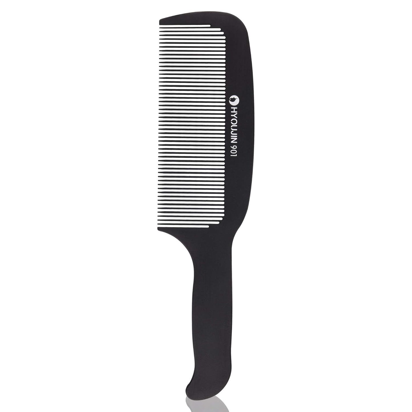 Black Carbon Flat Top Clipper Comb - Heat Resistant for Precision Haircuts