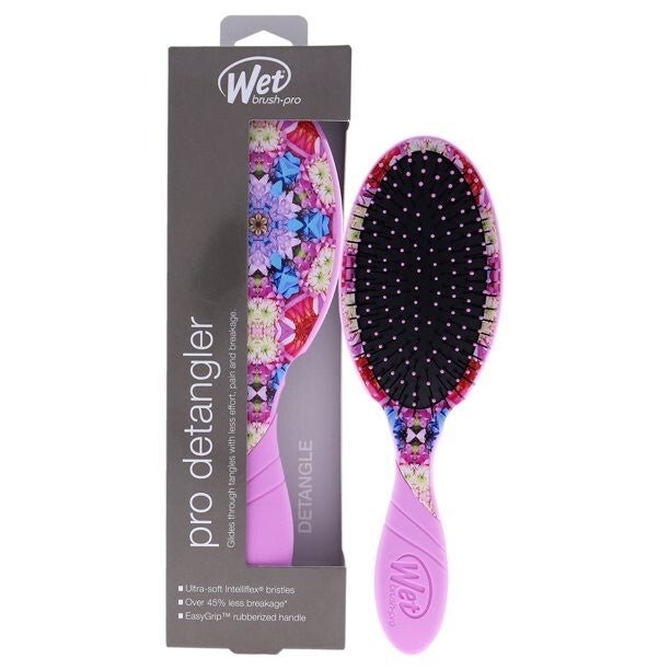 Wet Brush Detangler - Kaleidoscope Dreams Pink Floral Hair Brush for Wet & Dry Hair