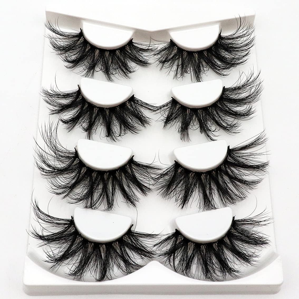 25mm Fluffy 3D Faux Mink False Eyelashes - Dramatic Long Volume Lashes
