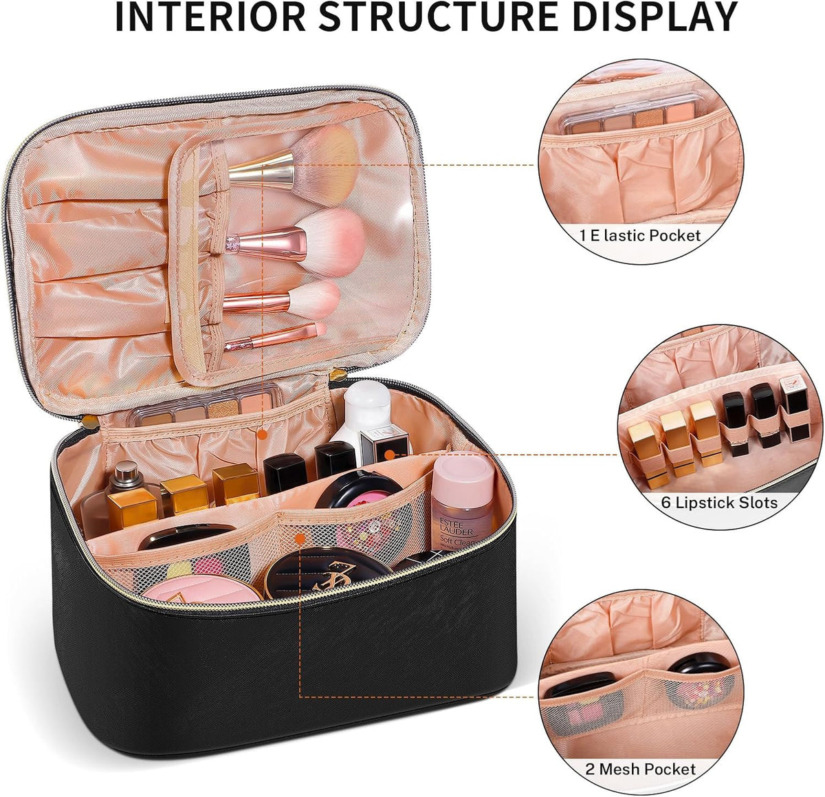 Large Capacity Waterproof Travel Makeup Bag for Women - Portable Organizer