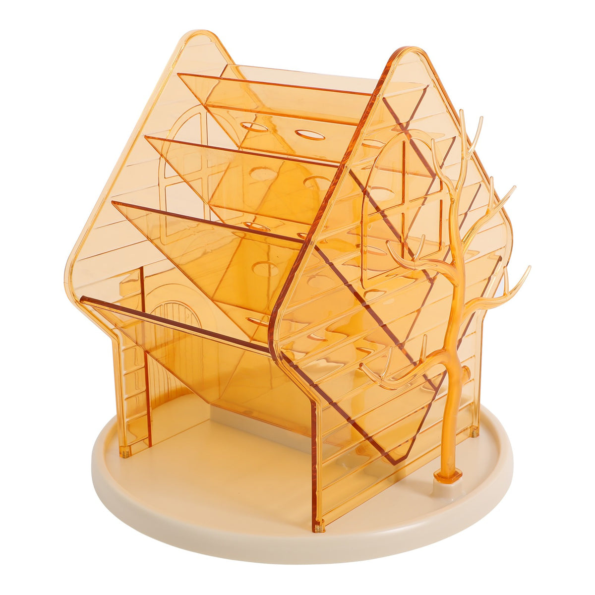 360° Rotating Makeup Organizer with Multiple Compartments - Clear Plastic Storage