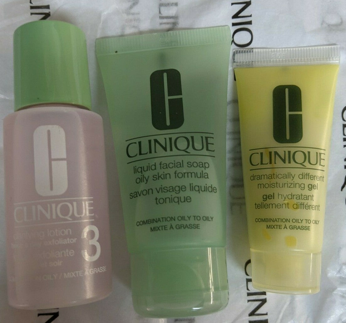 Oily Skin 3-Step Skincare Set with Facial Soap, Clarifying Lotion & Moisturizing Gel