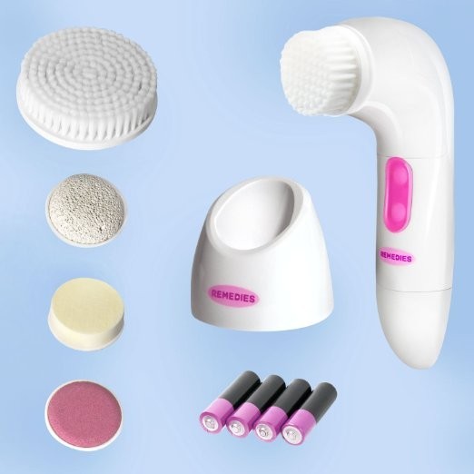 Home Spa Rejuvenator 2-Speed Dermal Tool Cleanser with Interchangeable Brushes