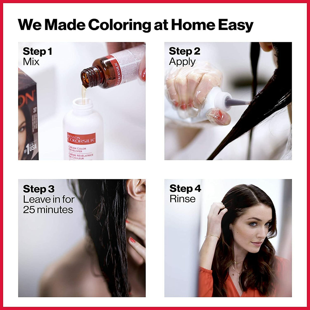 Revlon Colorsilk Beautiful Color Permanent Hair Dye 44 Medium Reddish Brown 6-Pack