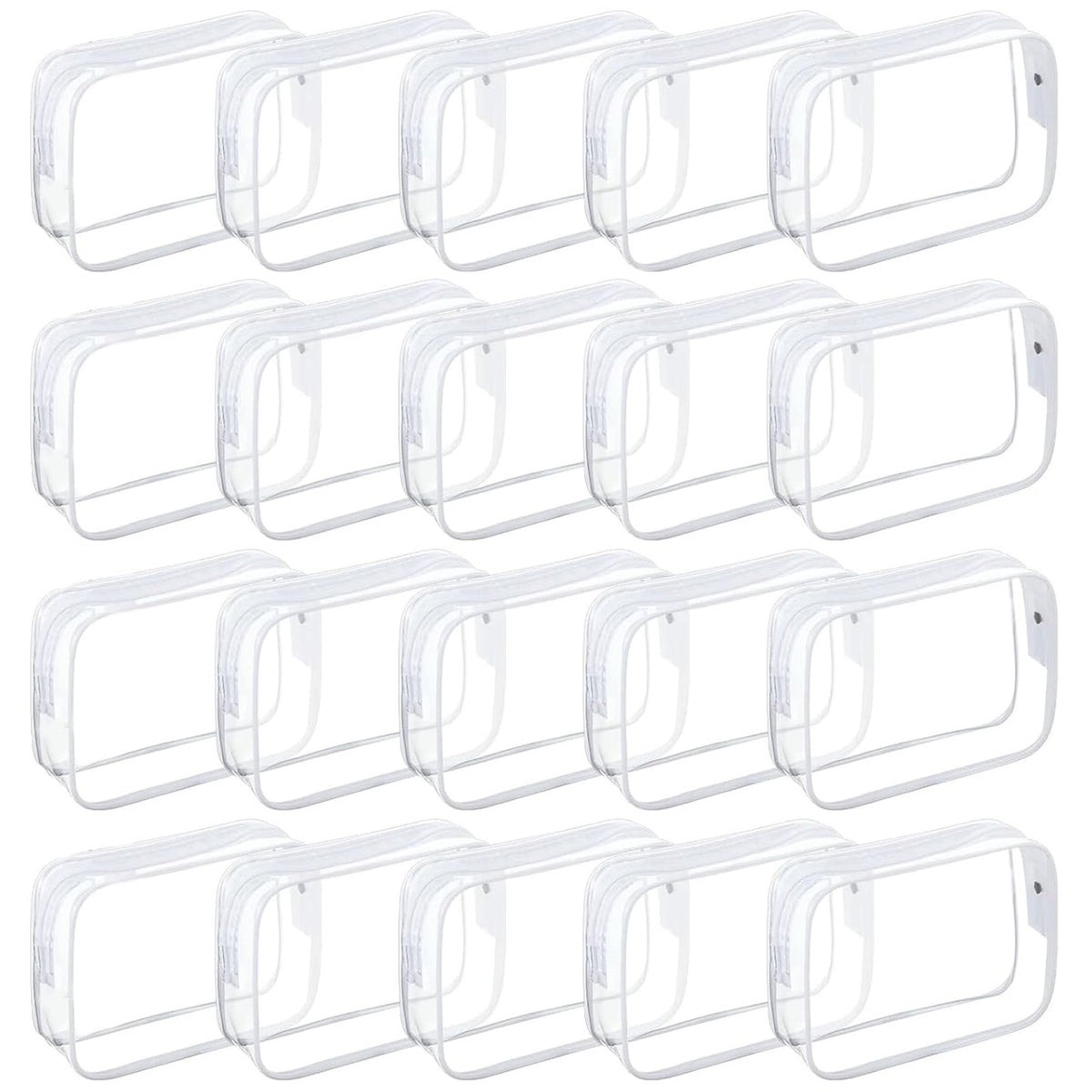 20 Pack Waterproof Clear Cosmetic Bags for Women and Men PVC Toiletry Organizer